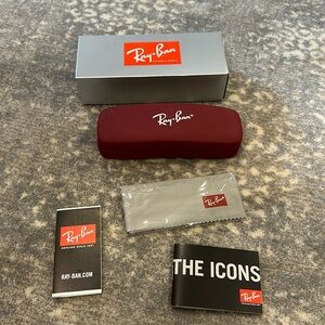 RAY BAN BUNDLE HARD KIDS CASE, BOX, CLOTH, PAMPHLETS 2